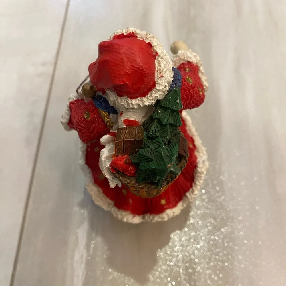 Festive Holiday Painted Composite Traditional Christmas Santa Figurine